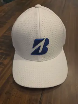 Bridgestone Golf Tour B Fitted Hat White w/ blue NWT
