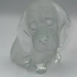 Viking Glass Puppy/Dog Frosted Glass 4.75 Inches Tall