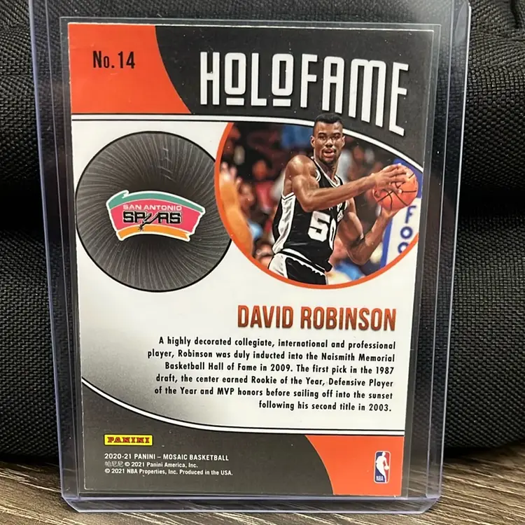 2020-21 Panini Mosaic #14 David Robinson HoloFame San Antonio Spurs