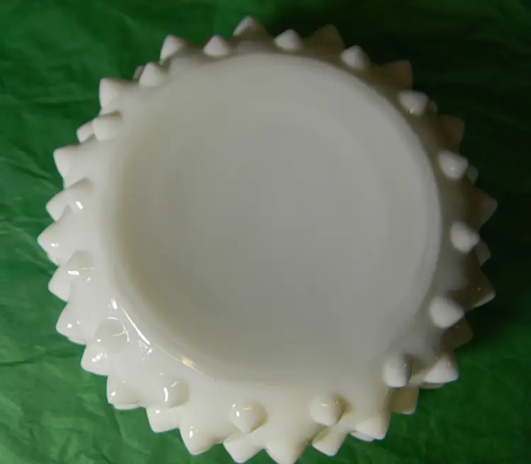 #01 Fenton Hobnail Milk Glass Dish
