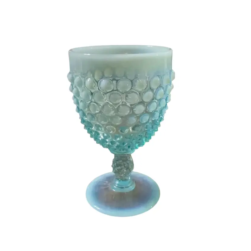 Fenton Blue Hobnail Opalescent Goblet