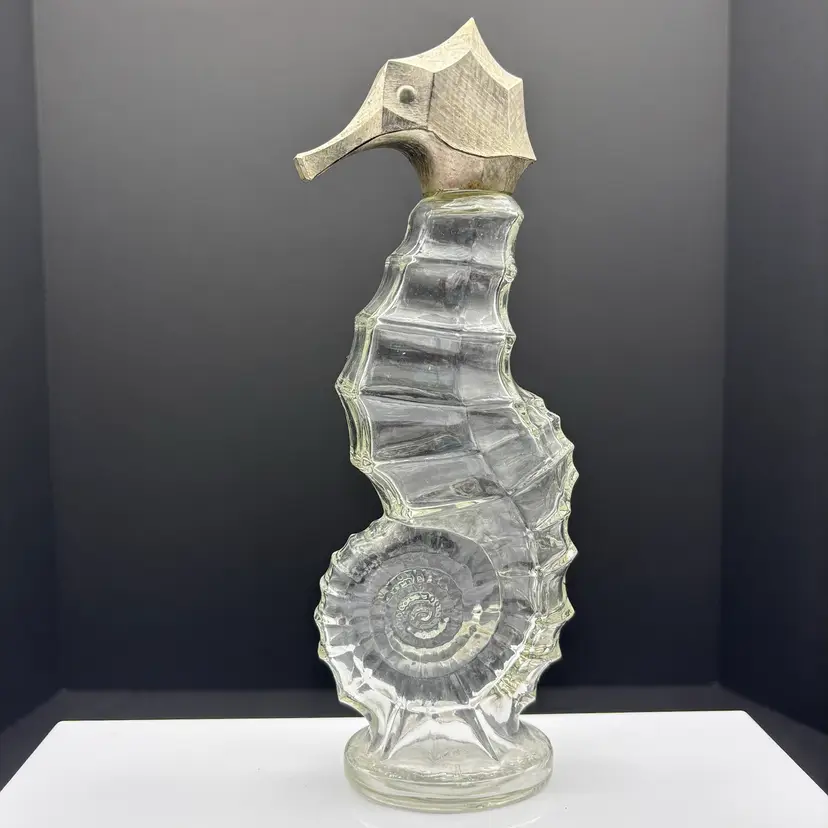 Avon Seahorse Glass Bottle Decanter Large