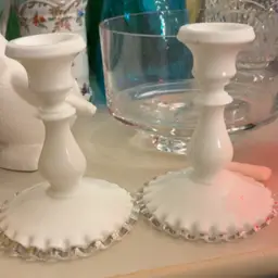 Milk Glass Candle Holders