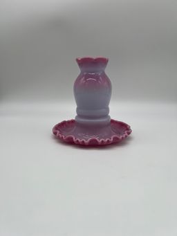 Vintage Fenton Pink Burmese Glossy Fairy Lamp