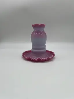 Vintage Fenton Pink Burmese Glossy Fairy Lamp