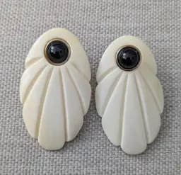 1980's Bone Earrings with Removable Studs