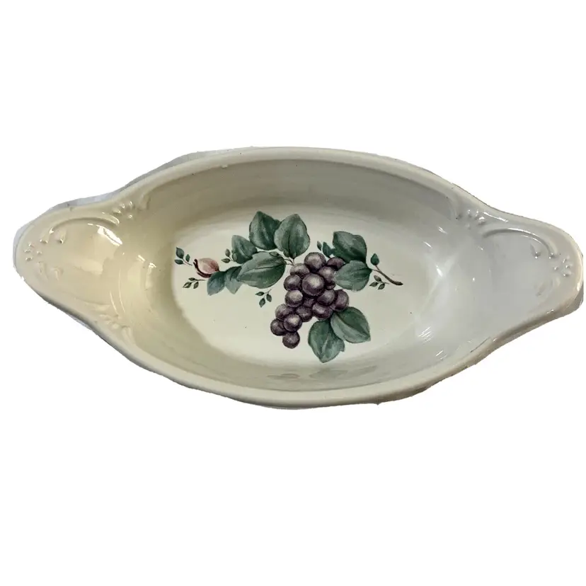 Pfaltzgraff Grapevine Small Baking AuGgratin Casserole Dishes 8" x 4" Oblong