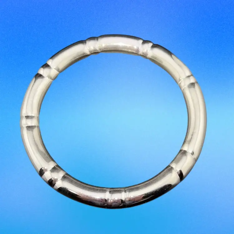 Bamboo Style Silver Tone Bangle Bracelet