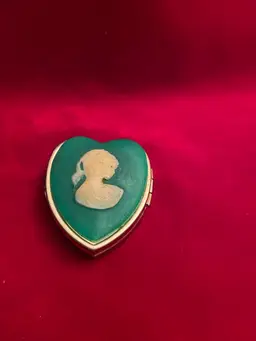 Cameo Style Heart Shaped Trinket Box