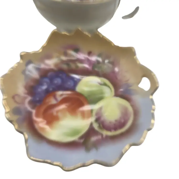 Lefton Hand painted Small Dish w/ Gold Trim
