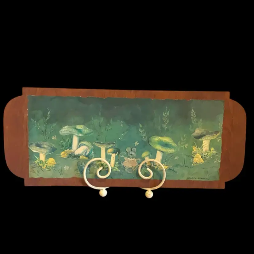 Z.Patricia Nimcocks Vintage McM Decoupage Art On Wood 20”Lx8.25”h