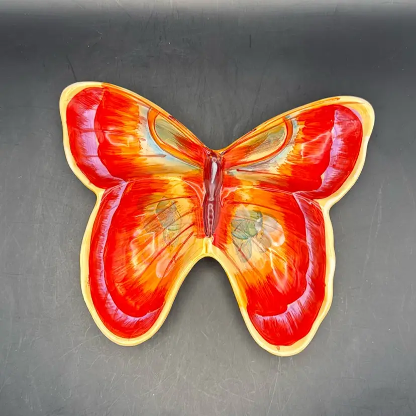 La Dolce Vita Free Flight Collection Butterfly Ceramic Plate Dish Bowl 7.5x8.5