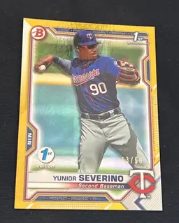 Yunior Severino 2021 Bowman 1st Edition Gold Foil /50 #BFE-140 Minnesota Twins