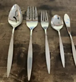 Oneidacraft Deluxe Profile (5) Serving Set Stainless Flatware Replacements