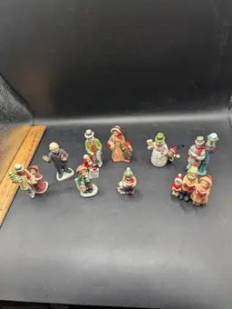 Vintage Lot of 9 Lefton Colonial Village Porcelain Figurines