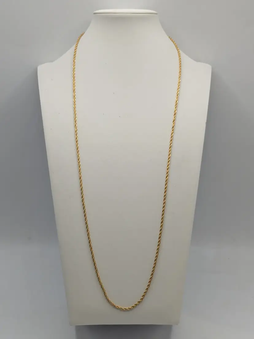 Vintage Trifari Gold Tone Twisted Rope Chain Necklace