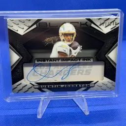 Quentin Johnson 2025 Panini Black Football Auto /249 Los Angeles Chargers