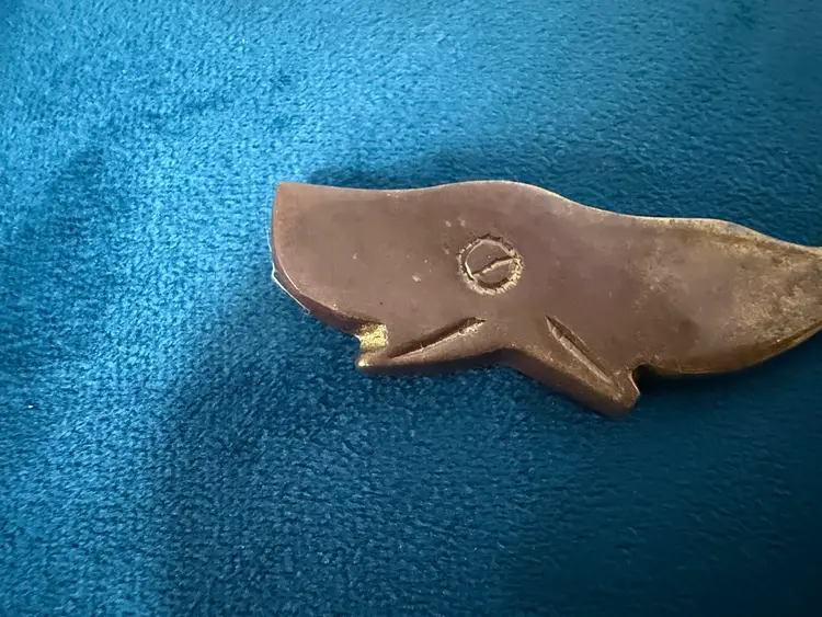 Vintage Brass Whale Letter Opener – Nautical Desk Accessory – Coastal Decor