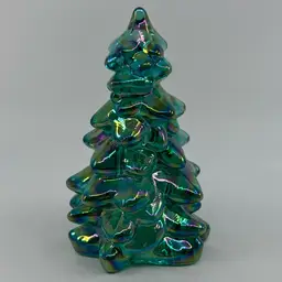 30 Aqua Iridescent 5.5” Tree ~ Mosser Glass
