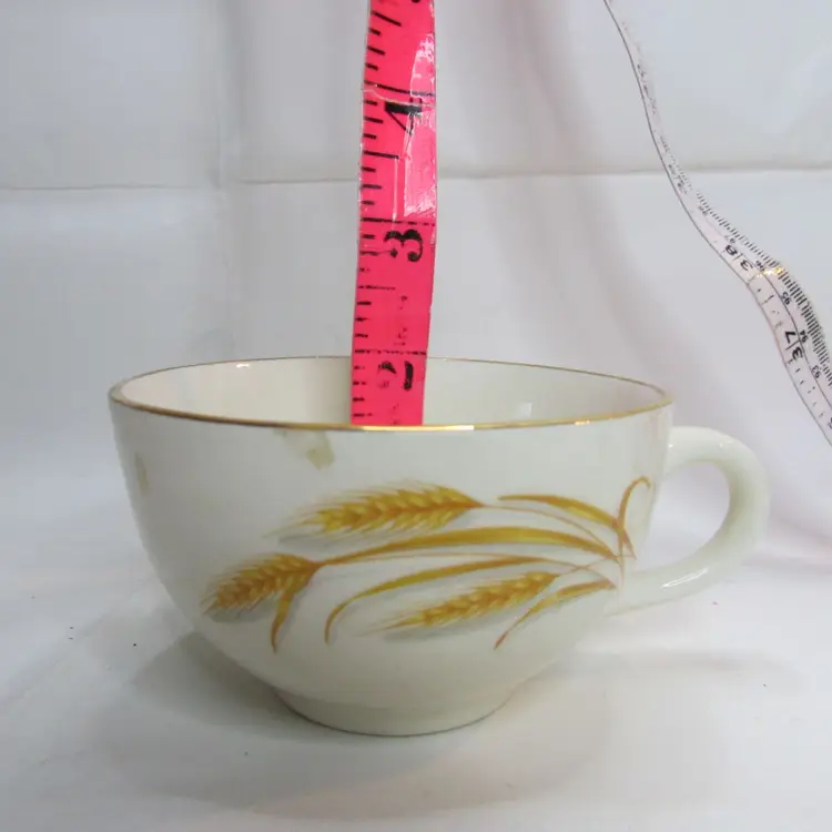 Vintage Homer Laughlin Golden Wheat 22K Gold Rimmed Tea Cup