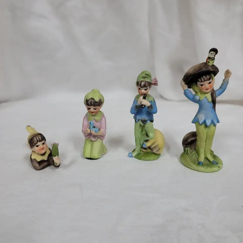 Vintage Josef Originals Garden Elf, Pixie, Fairy Figurines