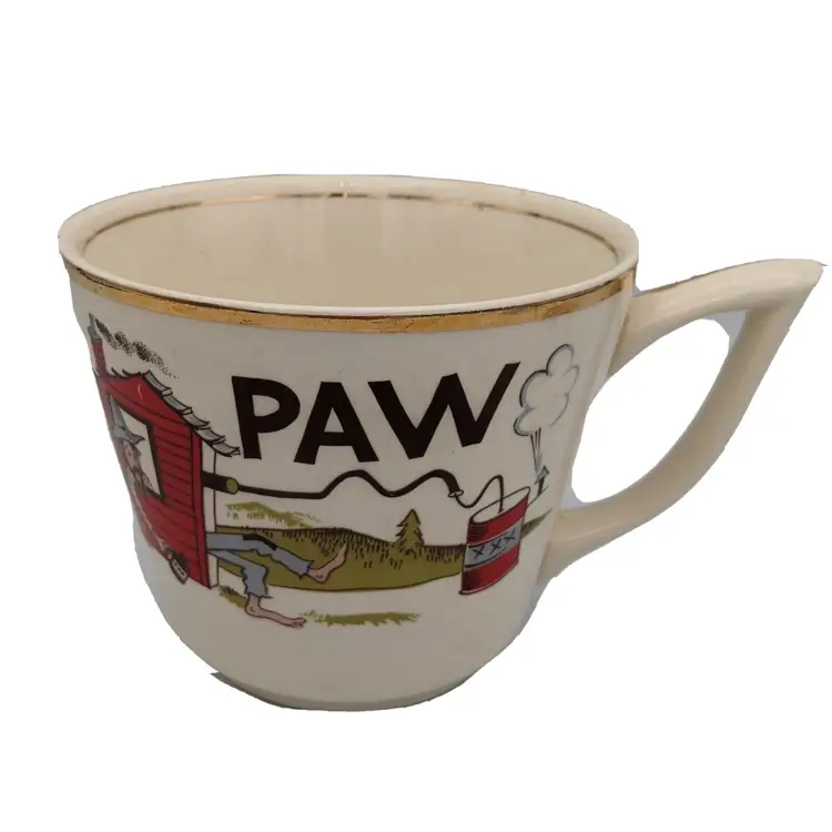 Vtg Paw Hillbilly Cartoon Moonshine Still Ceramic Tea Coffee Mug Cup Whimsical