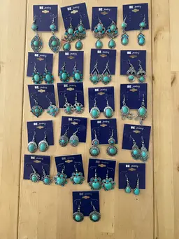 Lot Of 21 Turquoise Howlite Fashion Earrings NOS