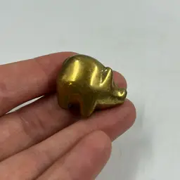 Vintage Tiny Solid Brass Pig .5” Tall