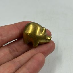 Vintage Tiny Solid Brass Pig .5” Tall