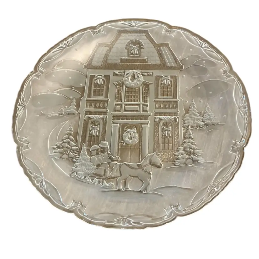 Discontinued Mikasa Winter Wonderland Frosted Glass Crystal Platter