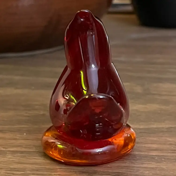 Vintage 1990’s Cardinal of Love Cadmium Glow Glass Bird Figurine Signed W. Ward