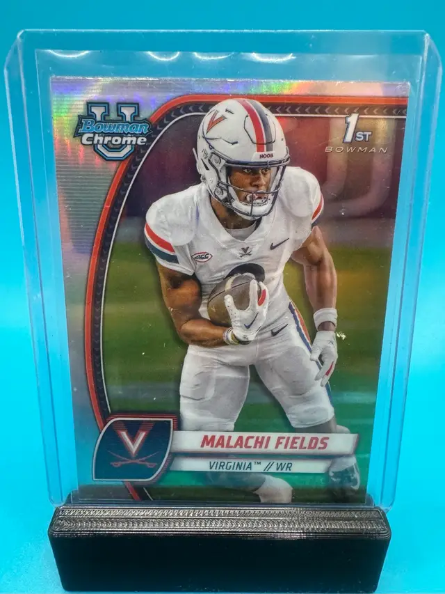 Malachi Fields 1st Bowman Chrome U Refractor Virginia Cavaliers