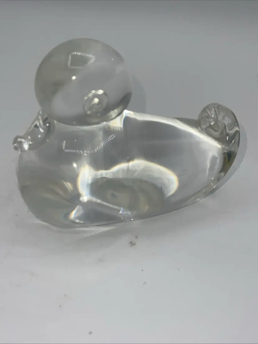 Vintage Steuben Baby Duck Crystal Glass Figurine Signed