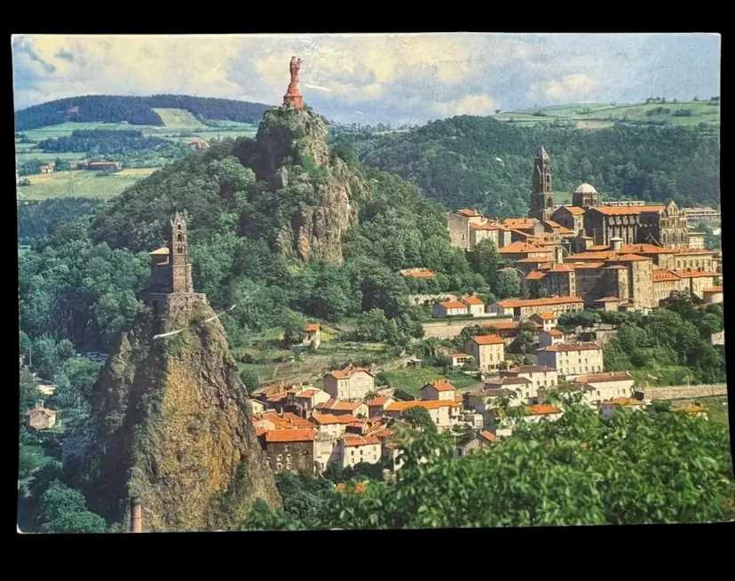 Vintage Continental Postcard Le Puy En Velay France Haute Loire Aerial Unposted