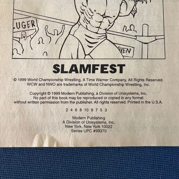 World Championship Wrestling WCW Slamfest Coloring & Activity Book 1999