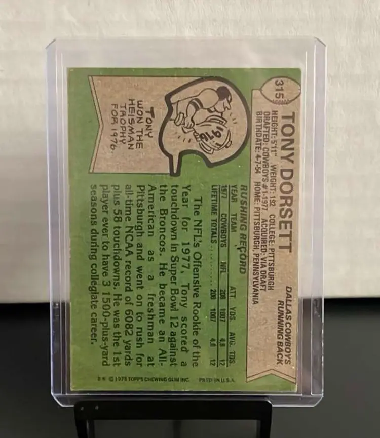 1978 Topps Tony Dorsett RC