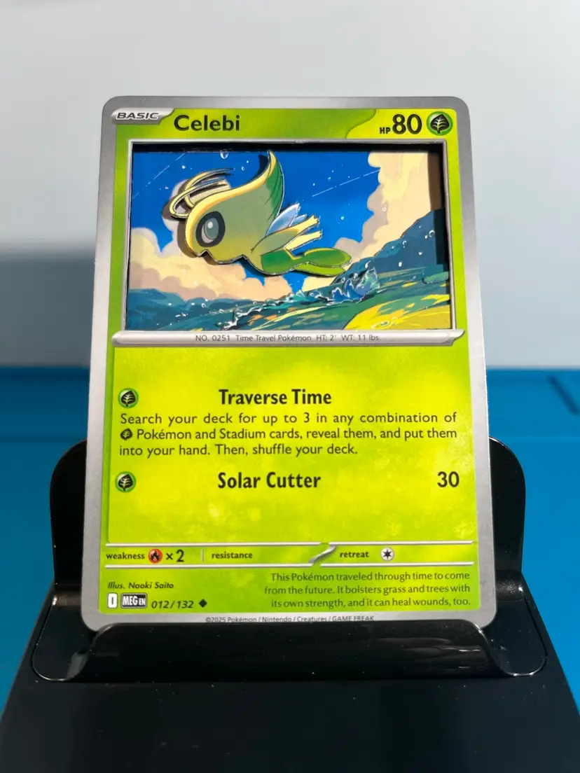 Celebi 3d Art Card w/15 Card Bundle Pack