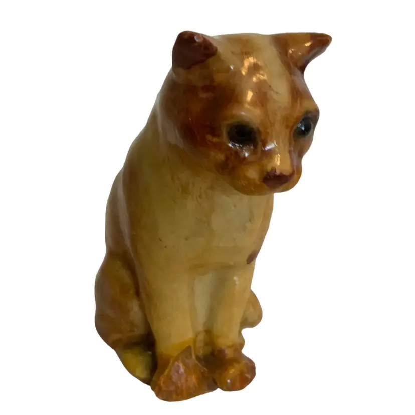 Z 6 Rita Ceramic Kitty Cat 2.5” Tall And 3” Long Extremely Life Like Signed By Maker