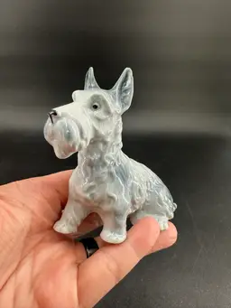 #D5 Vintage Blue White Scotty Dog. 5” Long