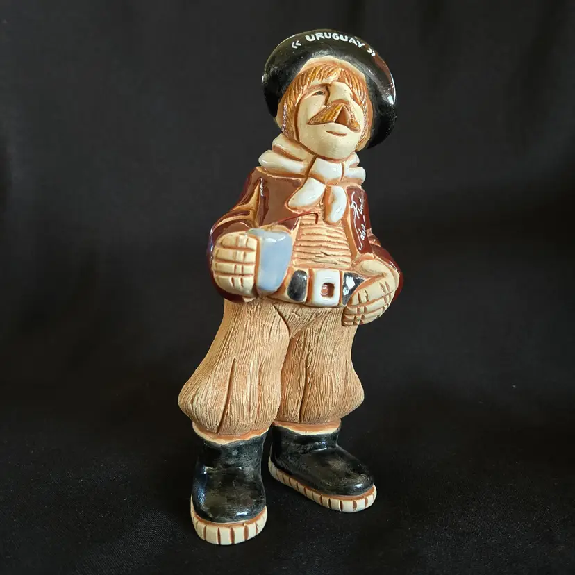 Artesania Rinconada Drinking Pirate Uruguay Souvenir Figurine 7" Tall Vintage