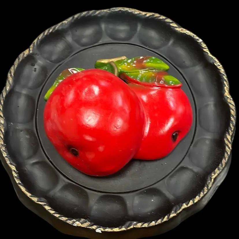 Vintage Chalkware Apple Decor