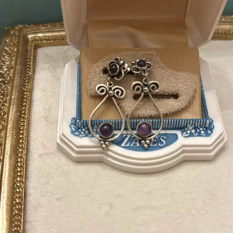 Sterling Amethyst Earrings