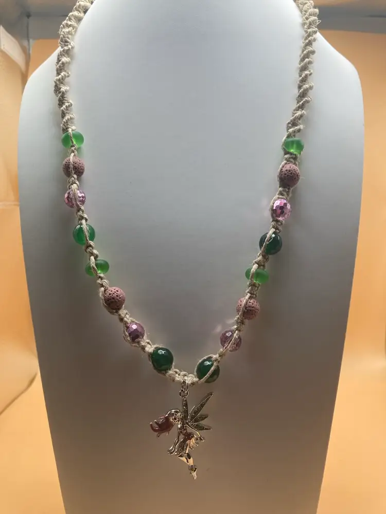 Winged Fairy Hemp Necklace