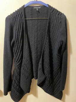 Eileen Fisher Black Textured Cardigan