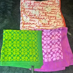 3 Vintage 100% Silk Coach Scarves