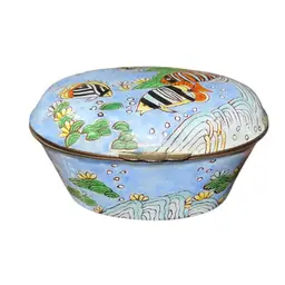 Chinemel Enamel on Brass Fish Decor Trinket Box