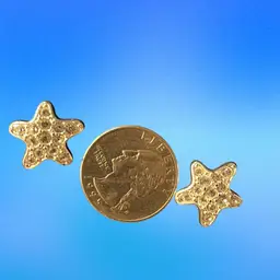 Swarovski Silver Tone Star Shape Pierced Earrings