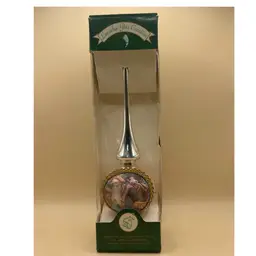 Hand Decorated Blown Glass Tree Topper, Made In Germany