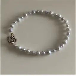 Freshwater Pearl Beaded Bracelet Vintage Upcycle Silvery Pastels