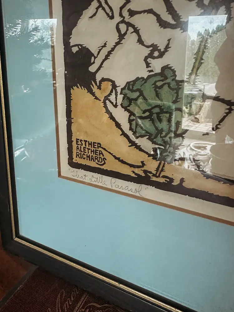 Vintage Colored Engraving Print - Esther Alethea Richards